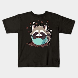 raccoon coffee Kids T-Shirt